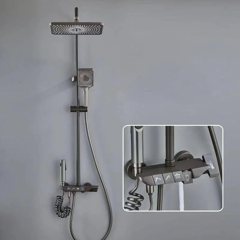 Bathroom Shower System Square Handheld Shower Head Wall Mounted Shower Trim -Bathlova