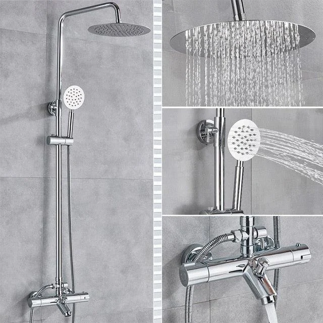 Bathroom Shower Tap 8 inch Rainfall Shower Head With Hand Shower -Bathlova