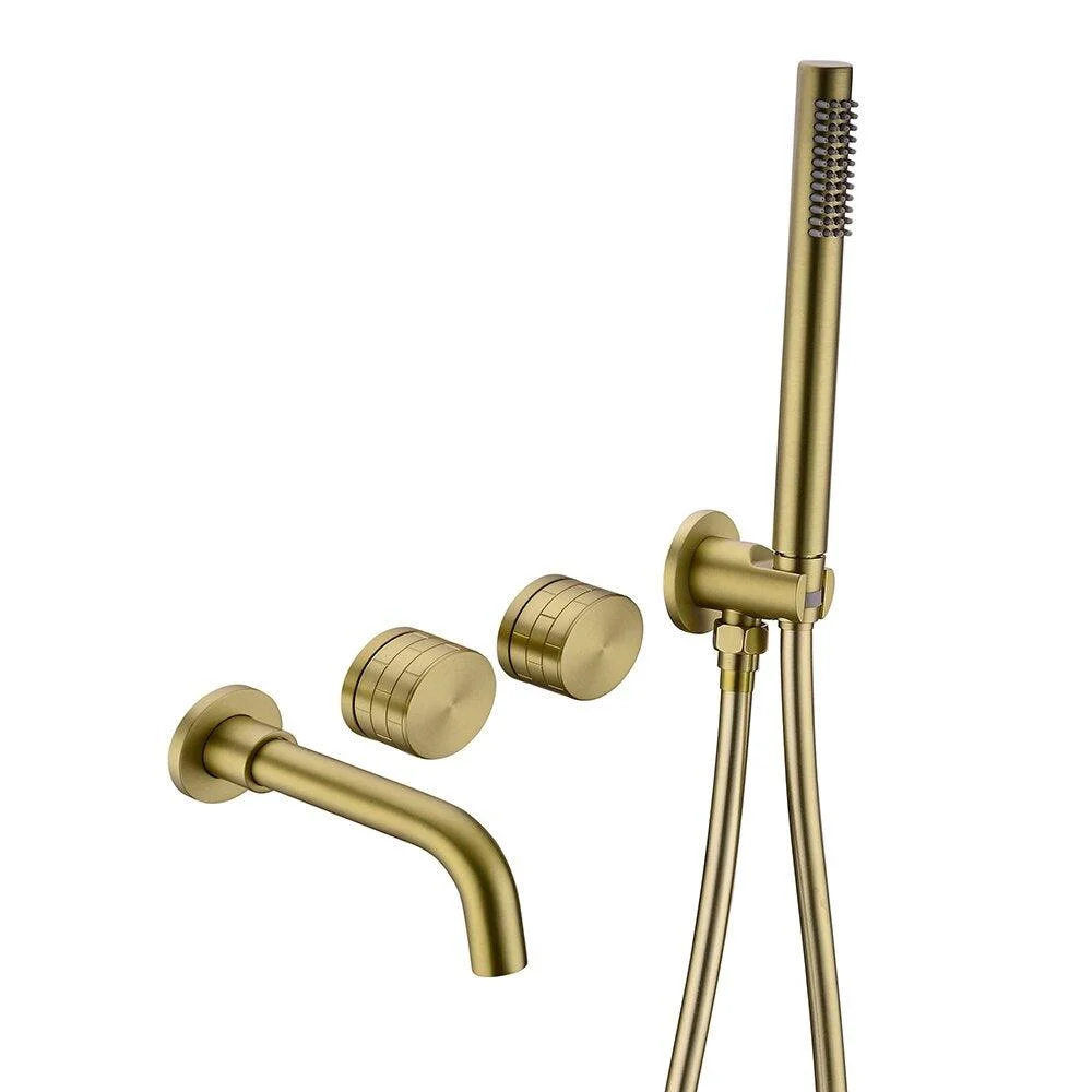 Bathroom Shower Tap Set Mixer Valve Brushed Hand Bath Tub Spout -Bathlova