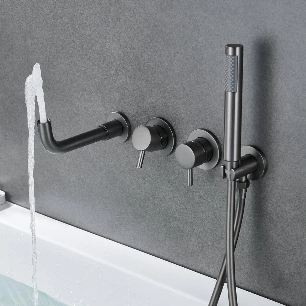 Bathroom Shower Tap Set With Handshower Diverter Valve Holder -Bathlova