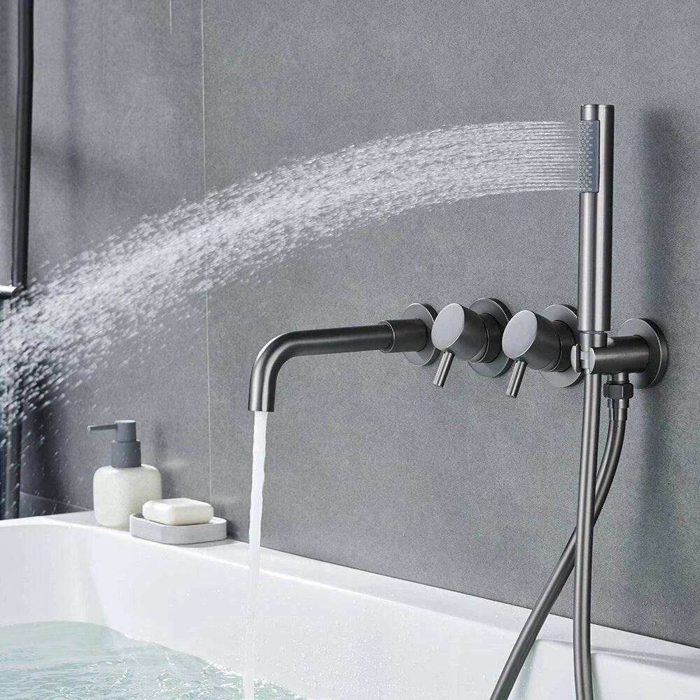 Bathroom Shower Tap Set With Handshower Diverter Valve Holder -Bathlova