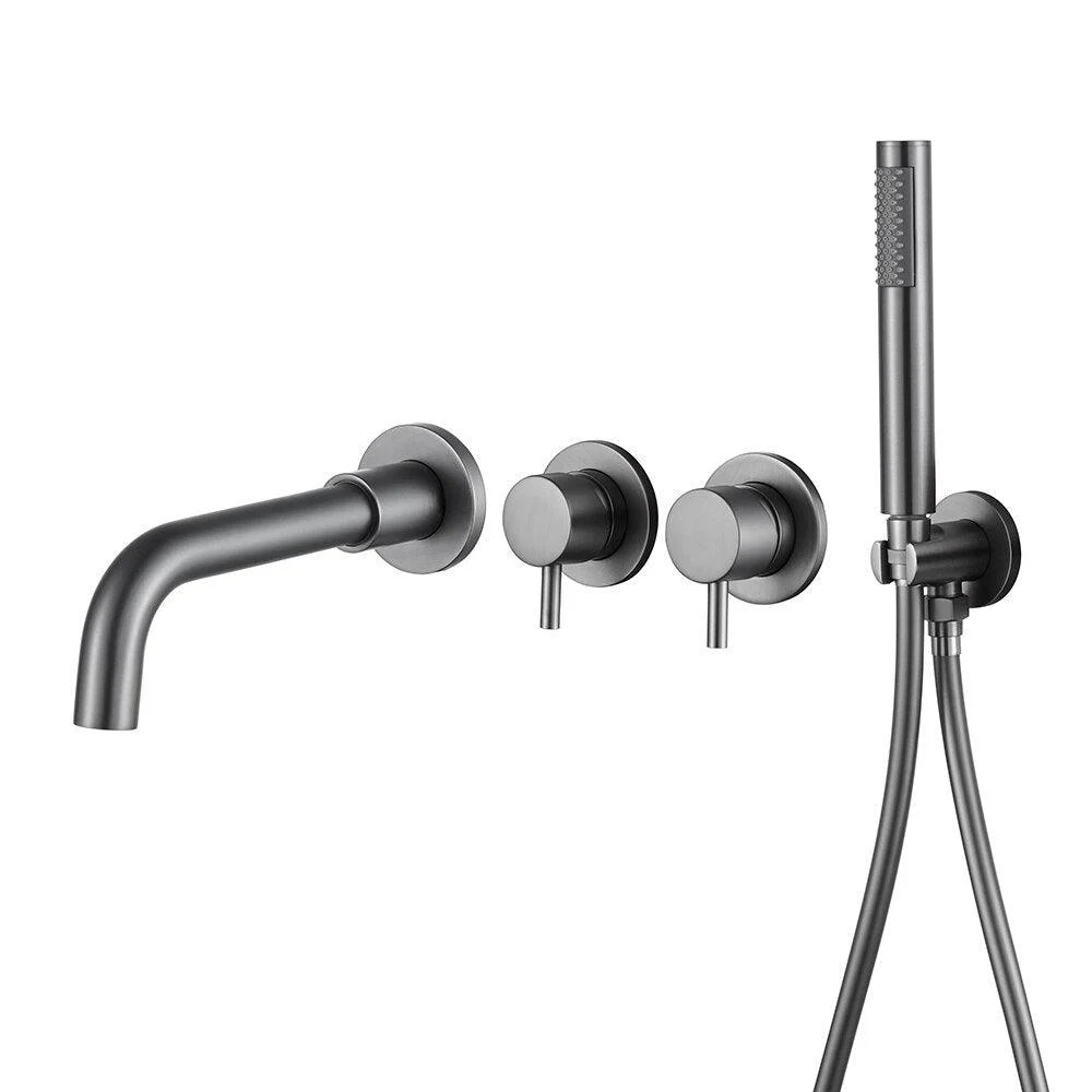 Bathroom Shower Tap Set With Handshower Diverter Valve Holder -Bathlova