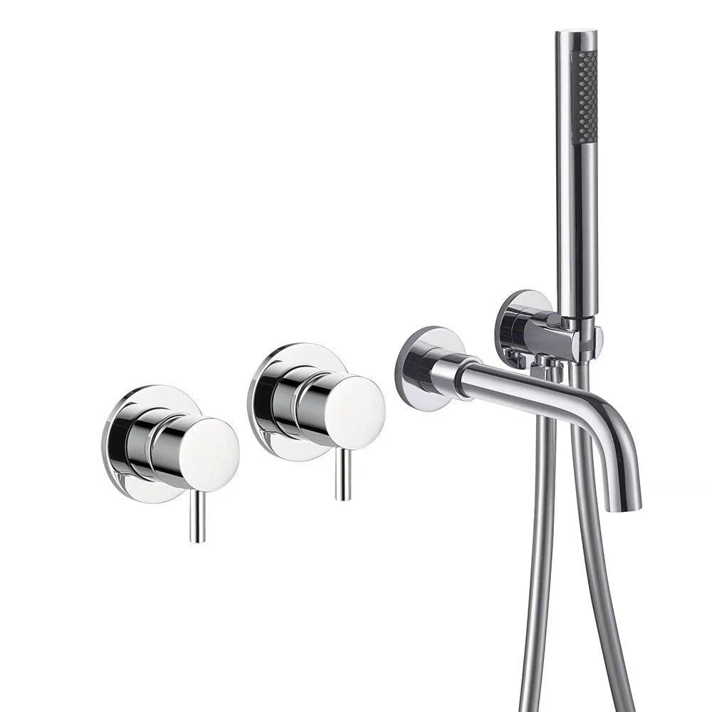 Bathroom Shower Tap Set With Handshower Diverter Valve Holder -Bathlova