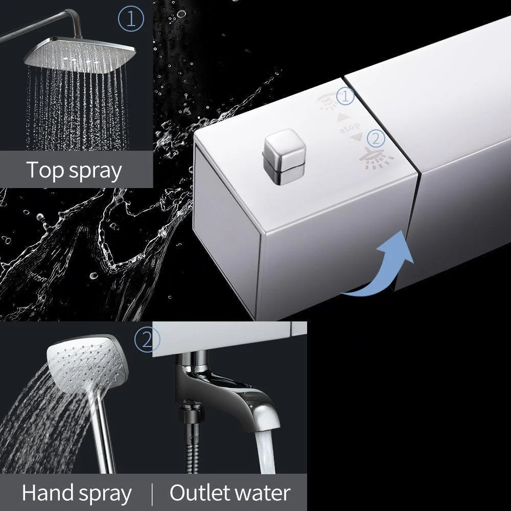 Bathroom Shower Thermostatic Mixer Rain Shower Set 3 Water Modes -Bathlova