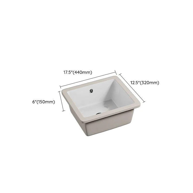 Bathroom Sink Ceramic Pull-out Tap White Rectangular Washroom Sink -Bathlova