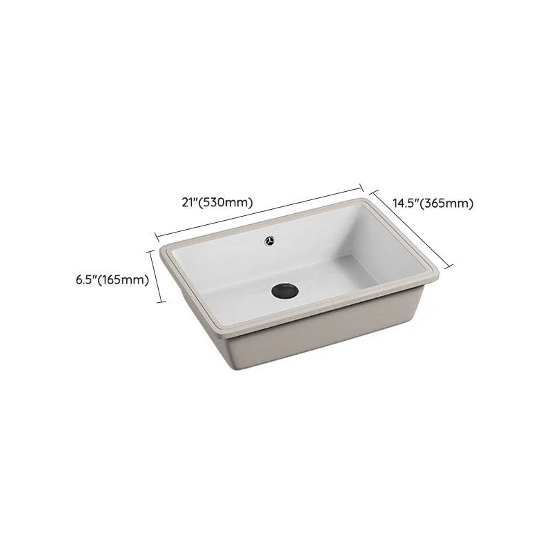 Bathroom Sink Ceramic Pull-out Tap White Rectangular Washroom Sink -Bathlova