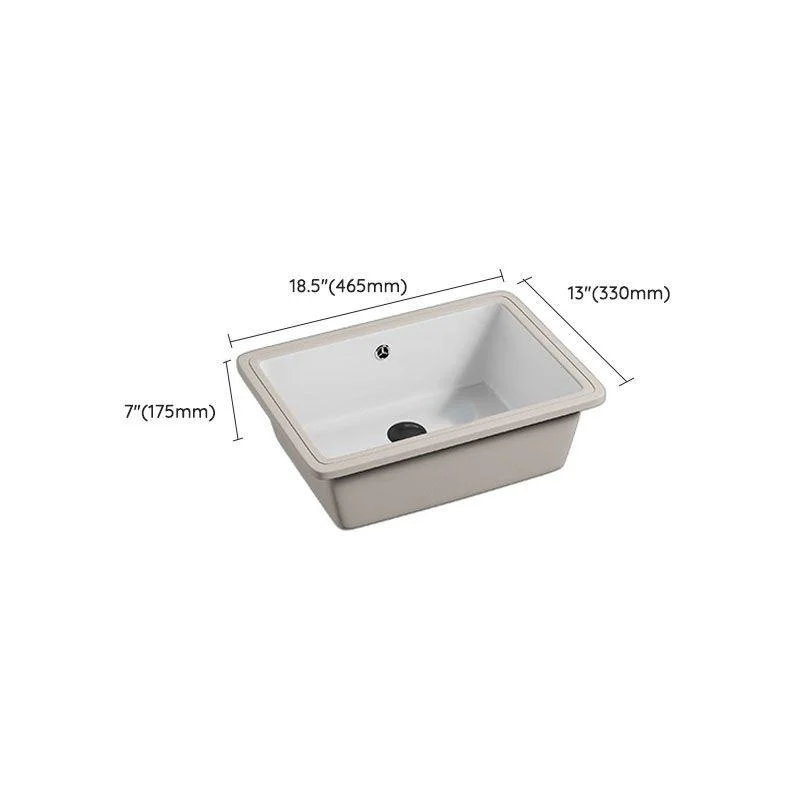 Bathroom Sink Ceramic Pull-out Tap White Rectangular Washroom Sink -Bathlova