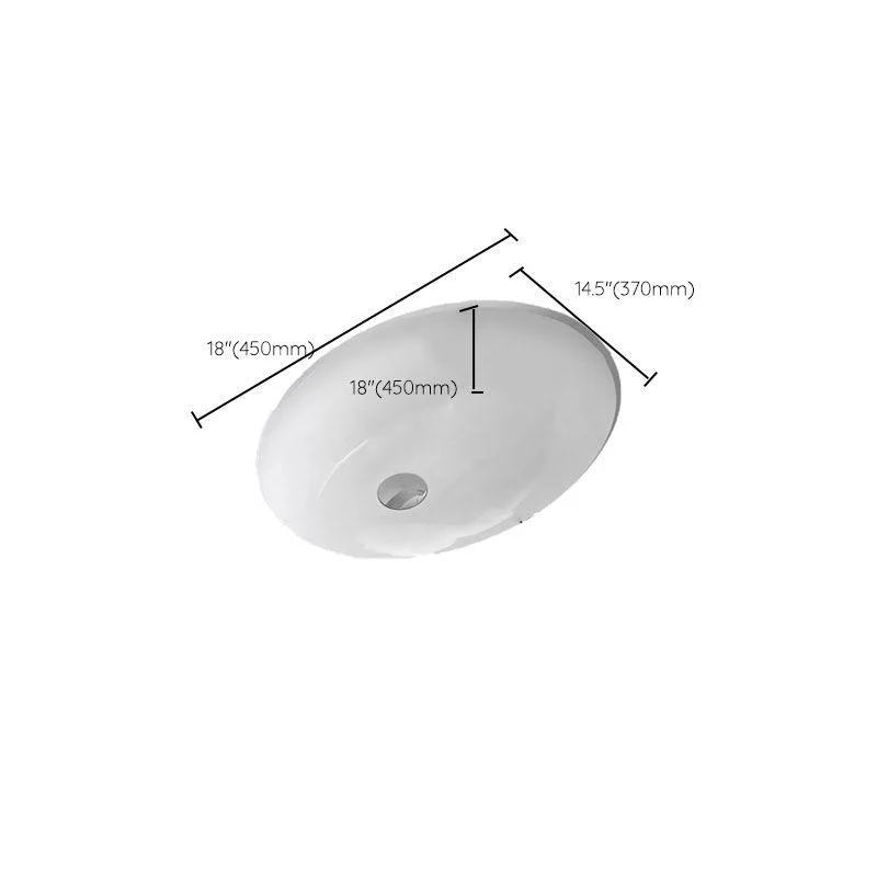 Bathroom Sink Ceramic White Round Anti-spill Sink with Tap -Bathlova