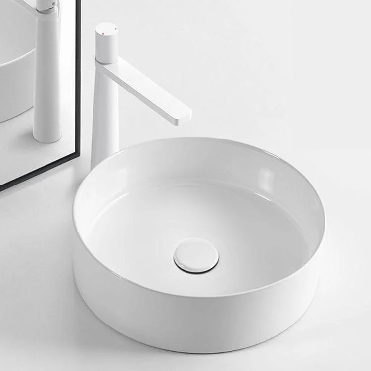 Bathroom Sink Oval Ceramic Basin Bathroom Sink with Drain Assembly -Bathlova