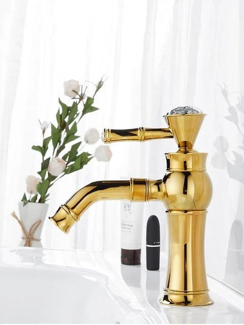 Bathroom Sink Tap Gold Basin Taps Brass Water Tap Cold and Hot -Bathlova