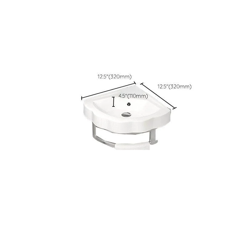 Bathroom Sink White Ceramic Wall-mounted Mirror Tap Anti-spill Sink -Bathlova