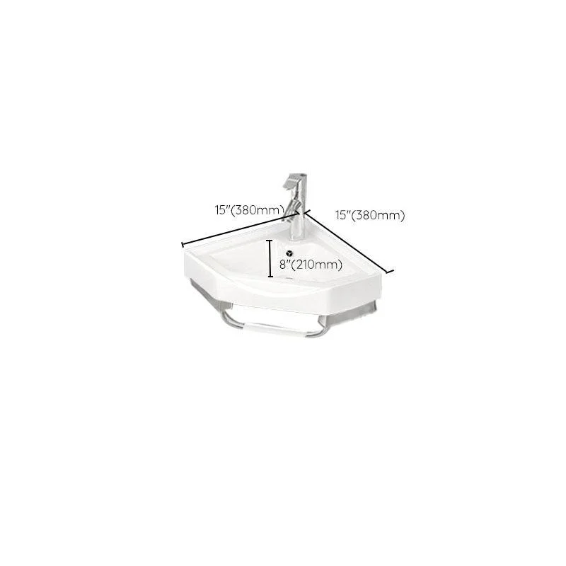 Bathroom Sink White Ceramic Wall-mounted Mirror Tap Anti-spill Sink -Bathlova