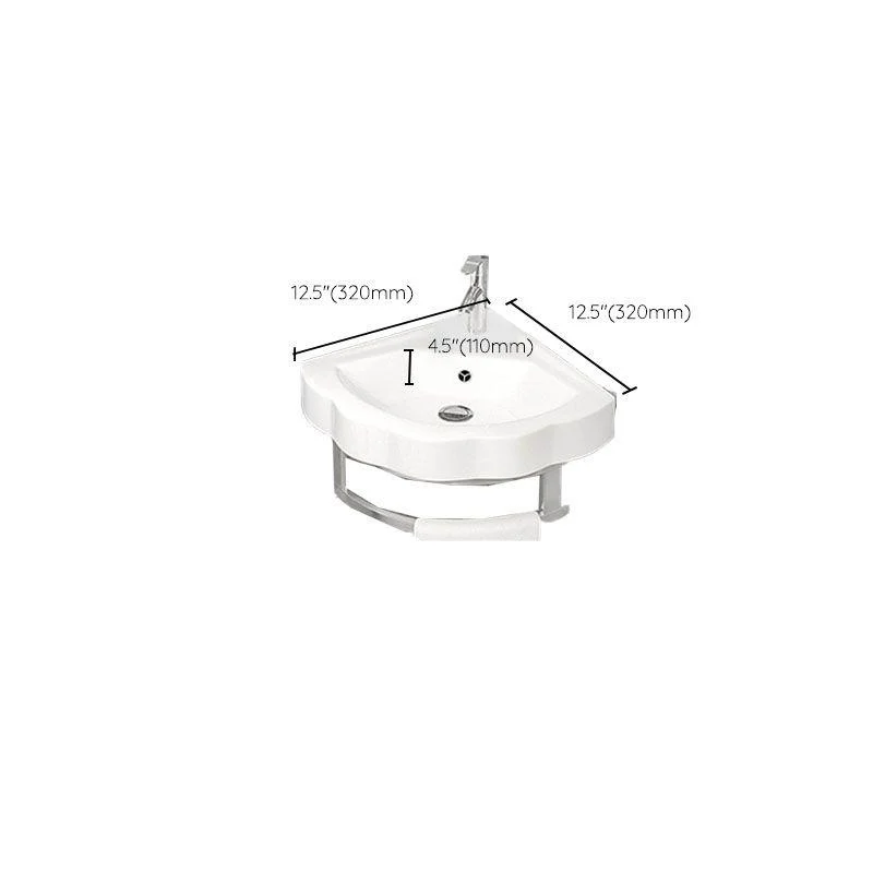 Bathroom Sink White Ceramic Wall-mounted Mirror Tap Anti-spill Sink -Bathlova