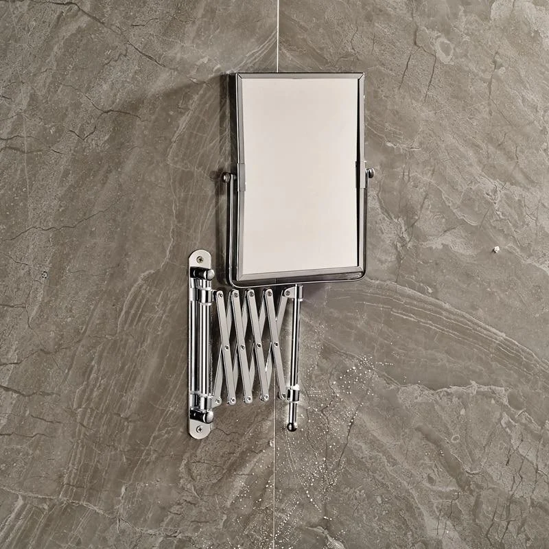 Bathroom Square Mirror Wall With Folding Arm Mount -Bathlova