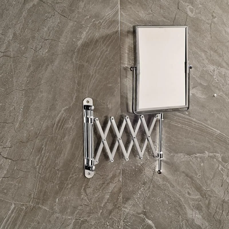 Bathroom Square Mirror Wall With Folding Arm Mount -Bathlova