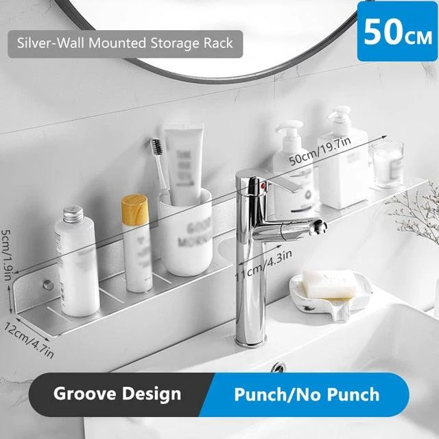 Bathroom Storage Rack Modern Bathroom Shelves Punch Free Accessory -Bathlova