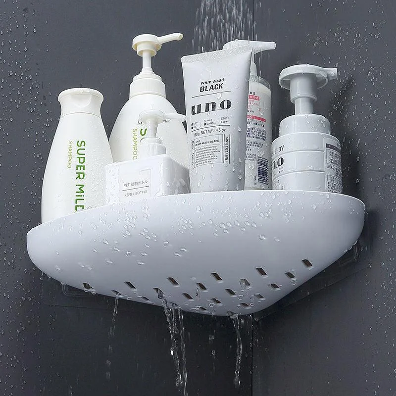 Bathroom Storage Shelf Shower Snap Up Corner Shelf Shampoo Wall Shelf -Bathlova