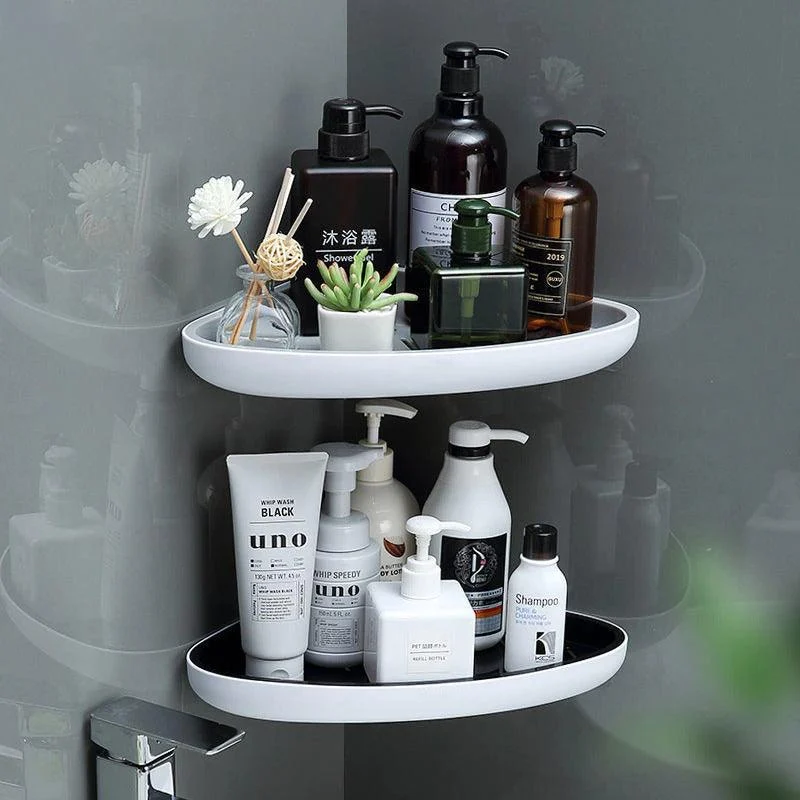 Bathroom Storage Shelf Shower Snap Up Corner Shelf Shampoo Wall Shelf -Bathlova