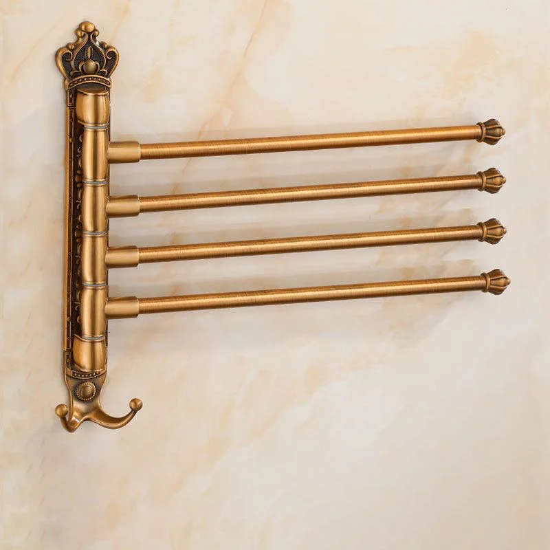 Bathroom Swivel Towel Bar with Hook Wall Mounted Swivel Arm Towel Rack -Bathlova