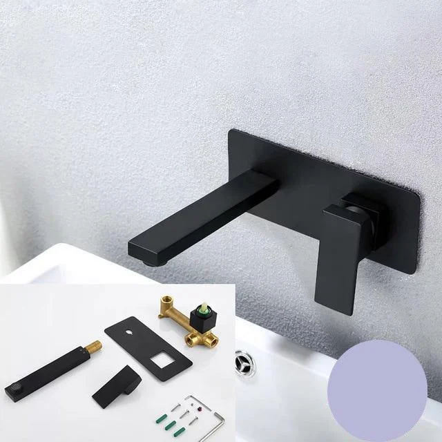 Bathroom Tap Basin Sink Tap Wall Mounted Square Brass Mixer Tap -Bathlova