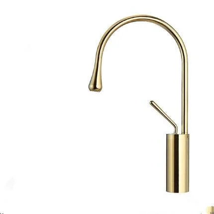 Bathroom Tap Black Gold Basin Tap Hot and Cold Sink Brass Tap -Bathlova