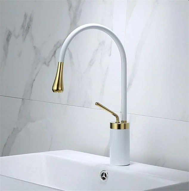 Bathroom Tap Black Gold Basin Tap Hot and Cold Sink Brass Tap -Bathlova