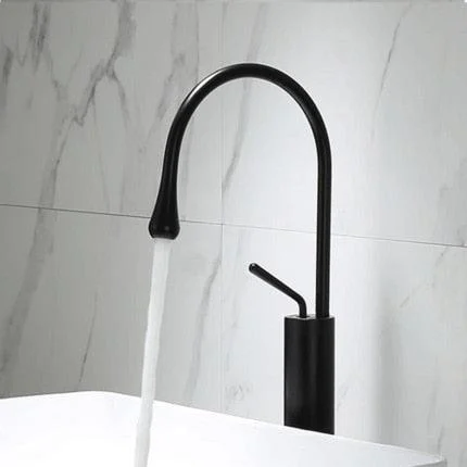 Bathroom Tap Black Gold Basin Tap Hot and Cold Sink Brass Tap -Bathlova