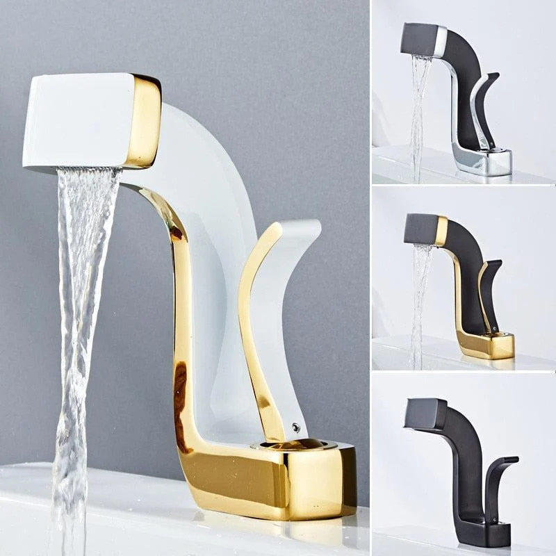 Bathroom Tap Brass Gold White Bathroom Basin Tap Sink Tap -Bathlova