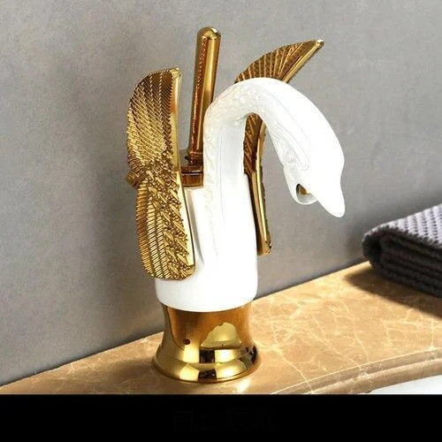 Bathroom Tap Brass Swan Tap Wash Tap Hot and Cold Water Tap -Bathlova