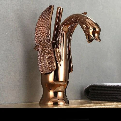 Bathroom Tap Brass Swan Tap Wash Tap Hot and Cold Water Tap -Bathlova