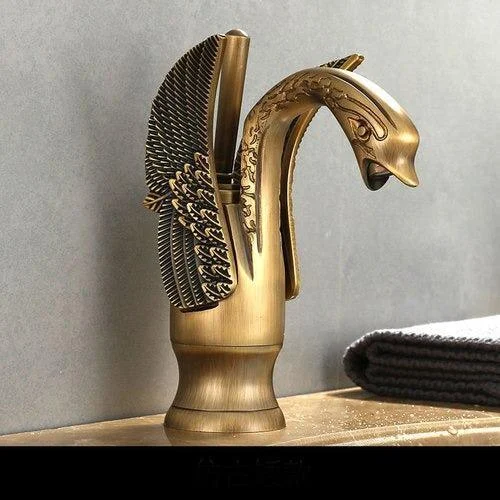 Bathroom Tap Brass Swan Tap Wash Tap Hot and Cold Water Tap -Bathlova