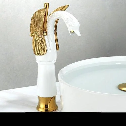 Bathroom Tap Brass Swan Tap Wash Tap Hot and Cold Water Tap -Bathlova