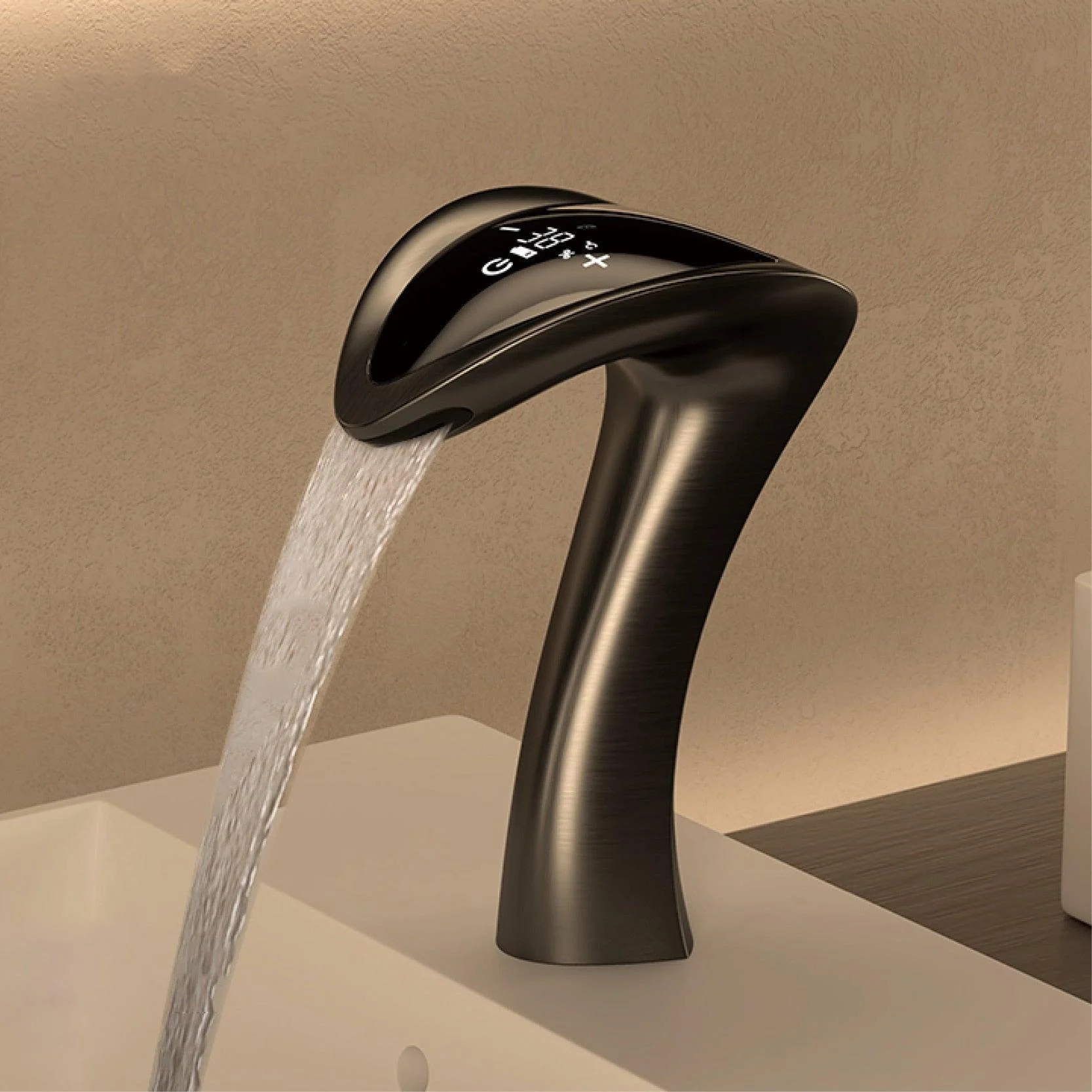 Bathroom Tap Digital Display Cold And Hot Dual Control Basin Tap -Bathlova