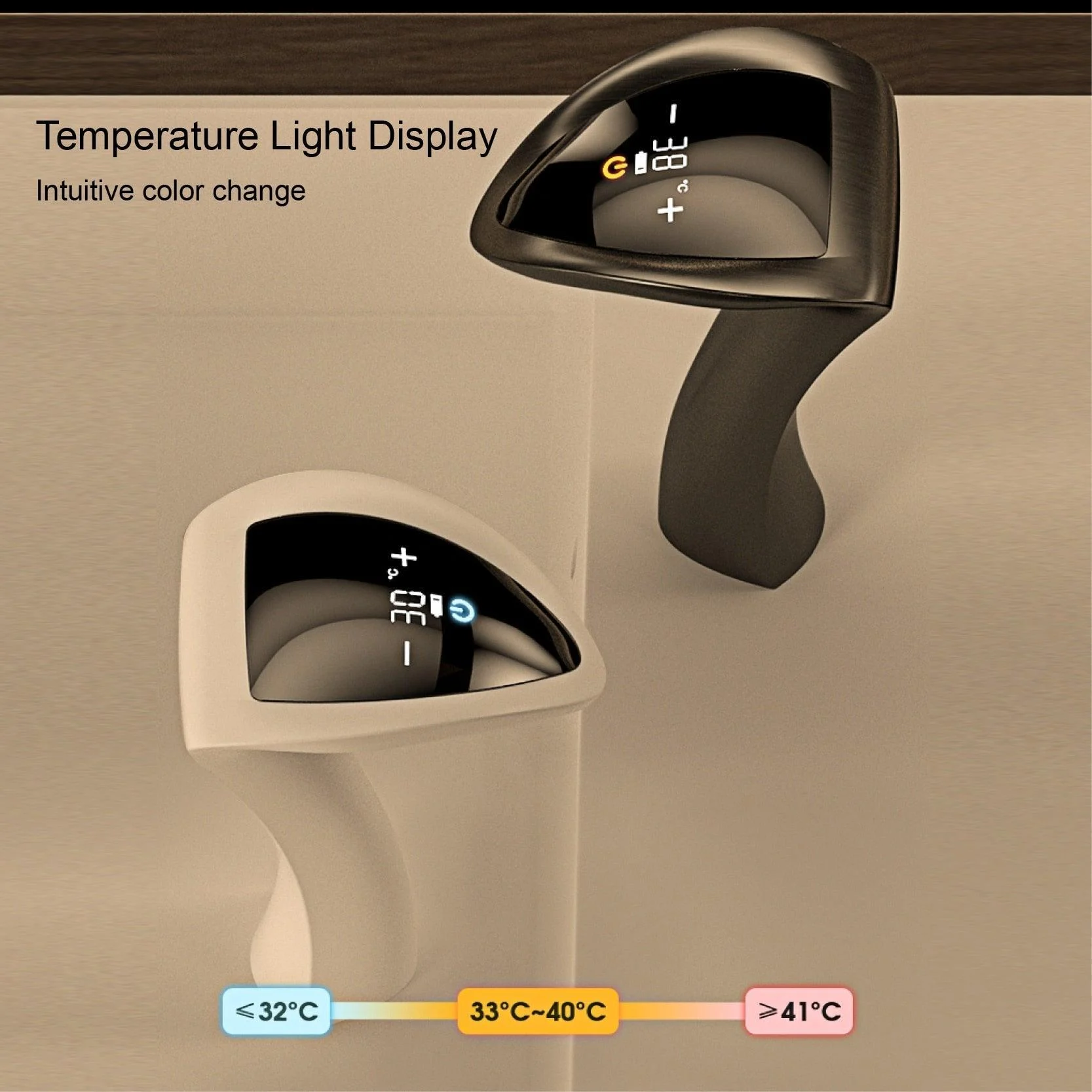 Bathroom Tap Digital Display Cold And Hot Dual Control Basin Tap -Bathlova