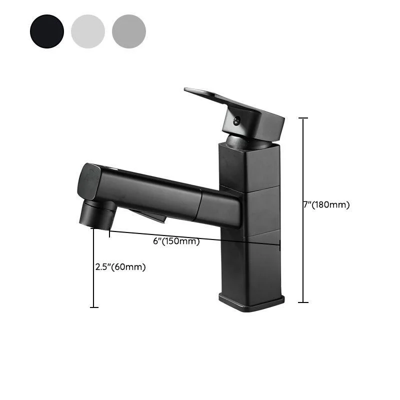 Bathroom Tap Pull-out Lever Handle Single Hole Washroom Tap -Bathlova