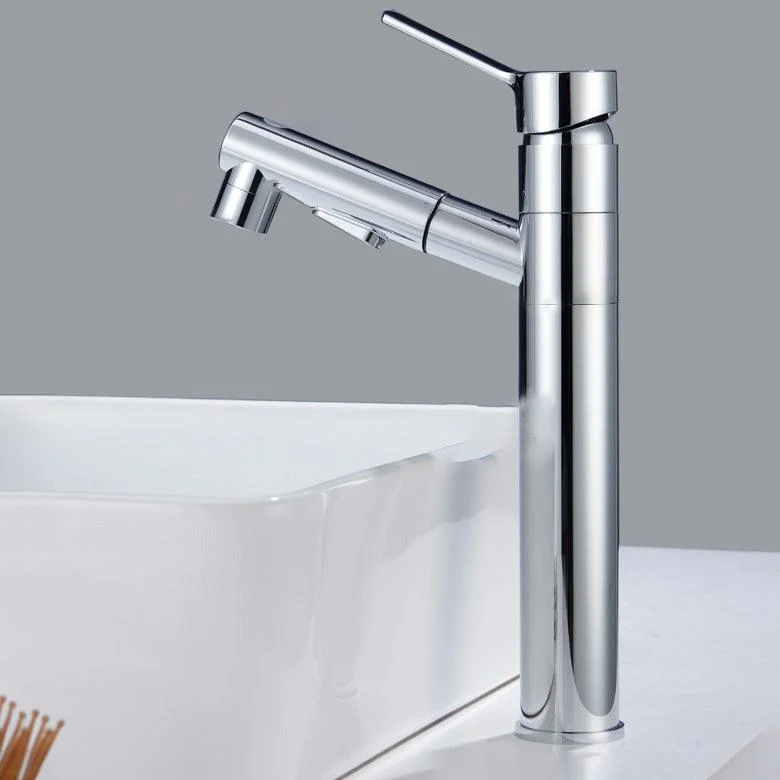 Bathroom Tap Pull-out Lever Handle Single Hole Washroom Tap -Bathlova