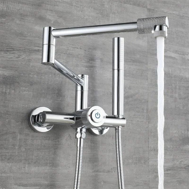 Bathroom Tap Set Folded Lengthened Brass Hot and Cold Mixer Tap -Bathlova