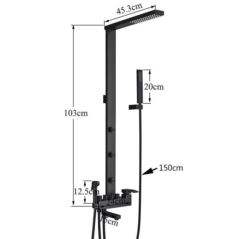 Bathroom Tap Shower Kit Rainfall Shower Tap Column Wall Mount -Bathlova