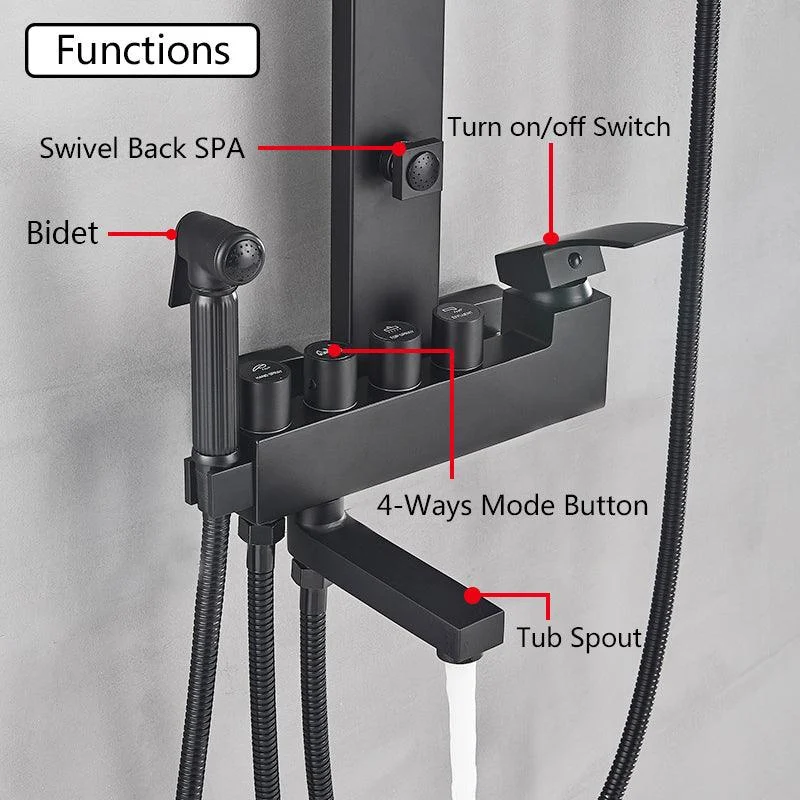 Bathroom Tap Shower Kit Rainfall Shower Tap Column Wall Mount -Bathlova