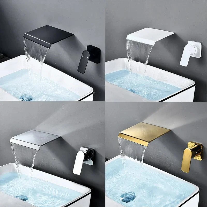 Bathroom Tap Wall Mounted Waterfall Sink Taps Washing Basin Taps -Bathlova