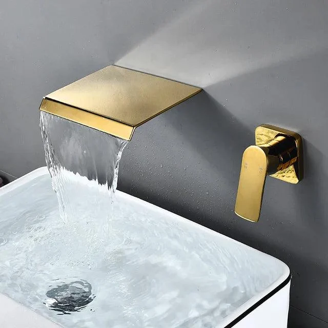 Bathroom Tap Wall Mounted Waterfall Sink Taps Washing Basin Taps -Bathlova