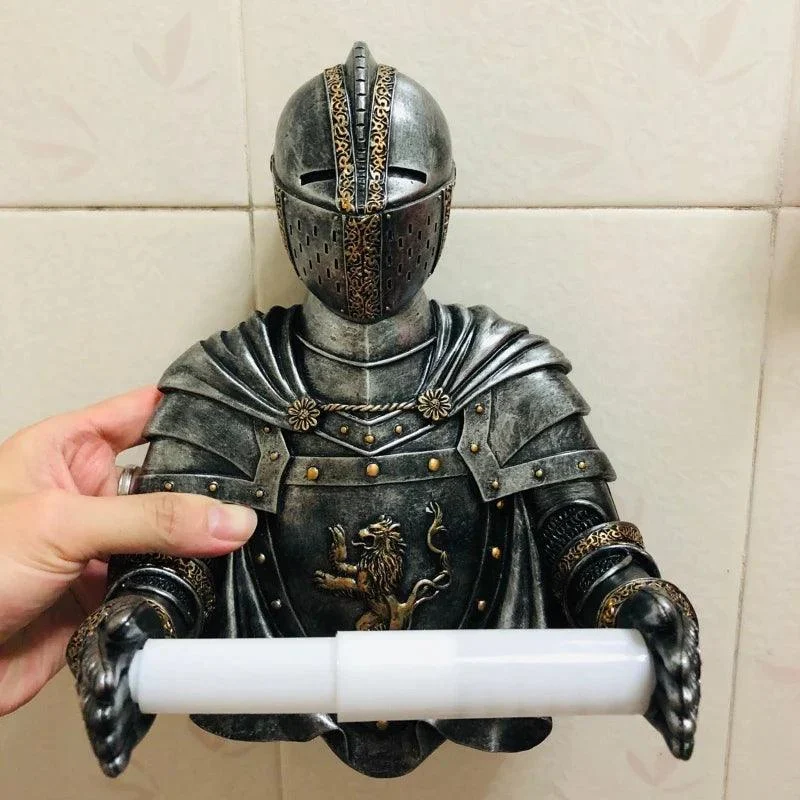 Bathroom Tissue Holder Medieval Statue Knight Toilet Paper Dispenser -Bathlova