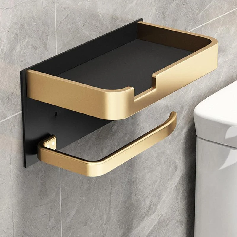 Bathroom Toilet Roll and Phone Holder with No Hole Bathroom Accessory -Bathlova