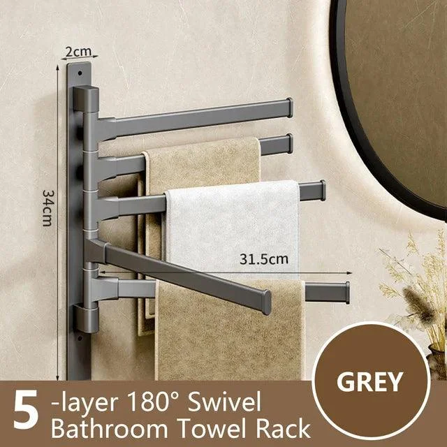 Bathroom Towel Rack Rotatable Towel Holder Space Aluminum Towel Hanger -Bathlova