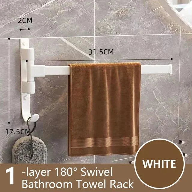 Bathroom Towel Rack Rotatable Towel Holder Space Aluminum Towel Hanger -Bathlova