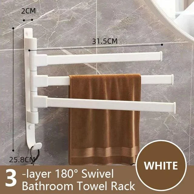 Bathroom Towel Rack Rotatable Towel Holder Space Aluminum Towel Hanger -Bathlova