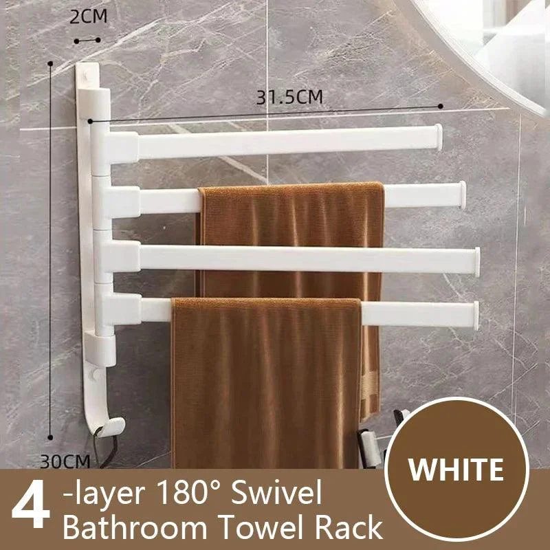 Bathroom Towel Rack Rotatable Towel Holder Space Aluminum Towel Hanger -Bathlova