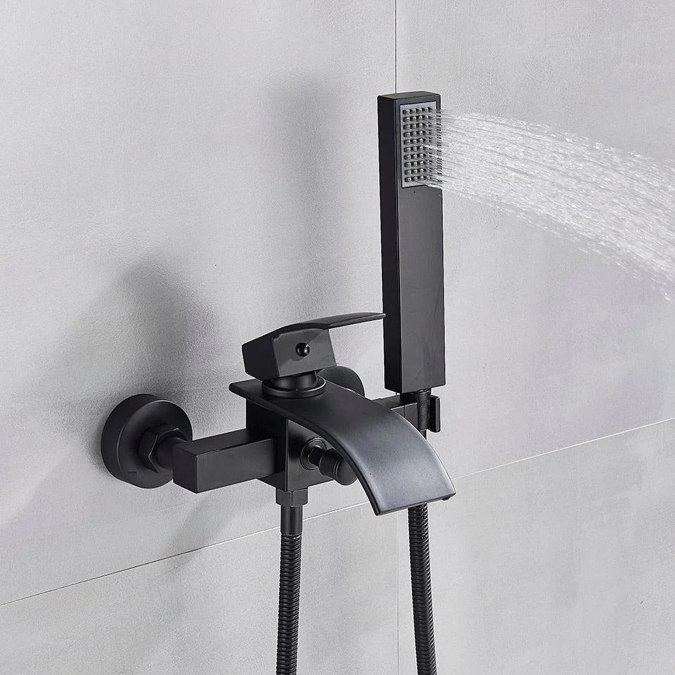 Bathroom Tub Single Tap Waterfall Spout Mixer Tap with Hand Shower -Bathlova