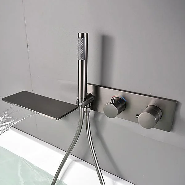 Bathroom Tub Spout Waterfall Wall Mounted Fixed Bathtub Tap with Hose -Bathlova