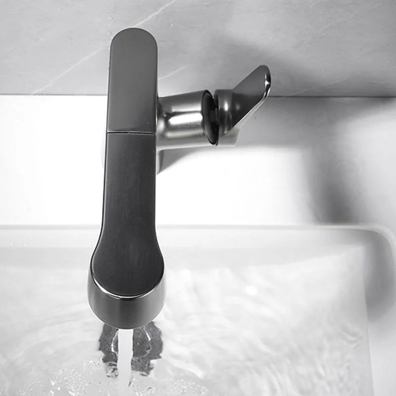 Bathroom Vessel Tap High-Arc Swivel Spout Single Handle Tap with Pull Out Sprayer -Bathlova